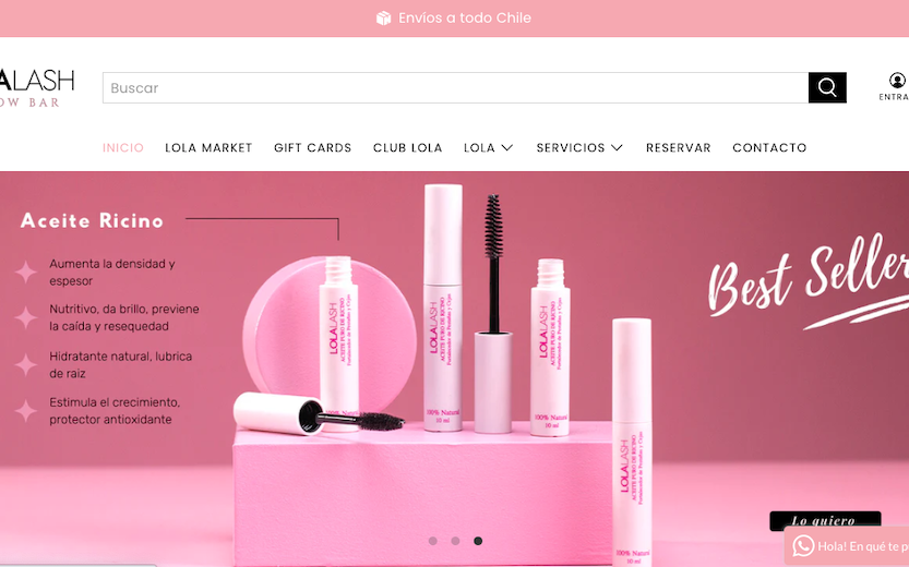 Lolalash.cl ecommerce